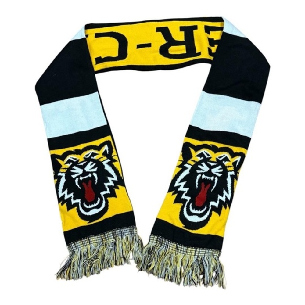 Hamilton Tiger-Cats Scarf Mens One Size Black Yellow CFL Football Knit Fringe